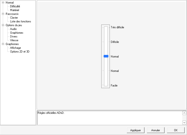 Réglage de difficulté &quot;core rules&quot;